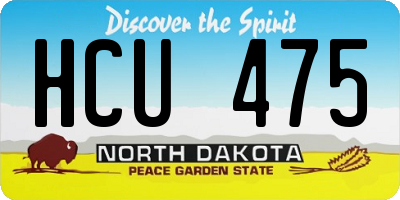 ND license plate HCU475