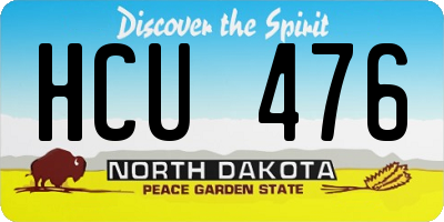 ND license plate HCU476