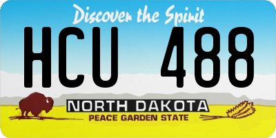 ND license plate HCU488