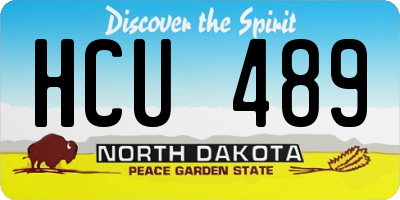 ND license plate HCU489
