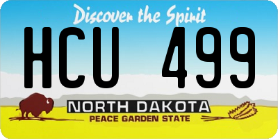 ND license plate HCU499