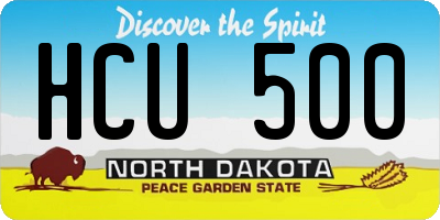 ND license plate HCU500