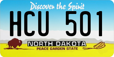 ND license plate HCU501