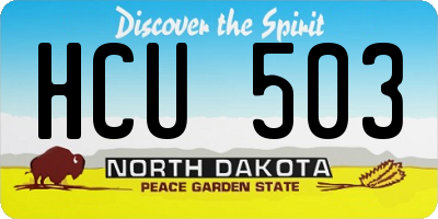 ND license plate HCU503