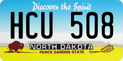 ND license plate HCU508