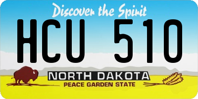 ND license plate HCU510