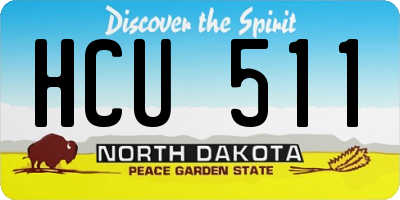 ND license plate HCU511