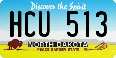 ND license plate HCU513