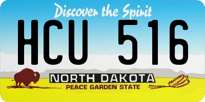 ND license plate HCU516
