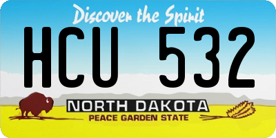 ND license plate HCU532