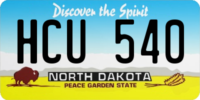 ND license plate HCU540