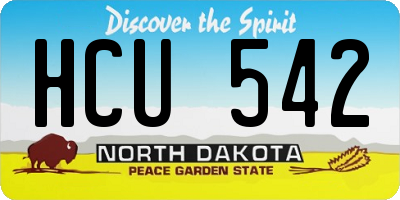 ND license plate HCU542