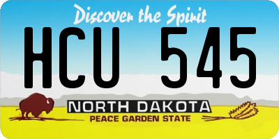 ND license plate HCU545