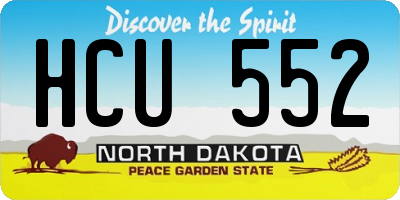 ND license plate HCU552