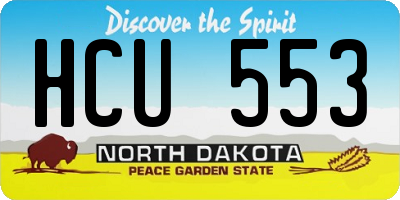 ND license plate HCU553