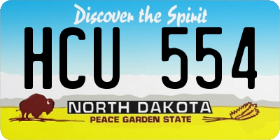 ND license plate HCU554