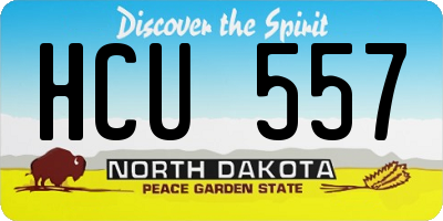 ND license plate HCU557