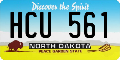 ND license plate HCU561