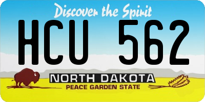 ND license plate HCU562