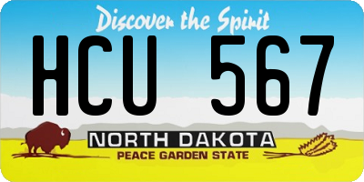 ND license plate HCU567