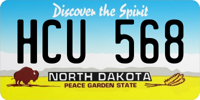 ND license plate HCU568