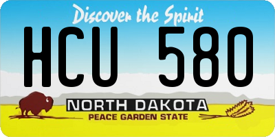 ND license plate HCU580