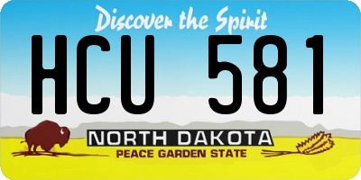 ND license plate HCU581