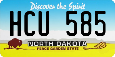 ND license plate HCU585