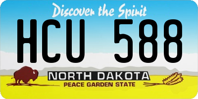 ND license plate HCU588