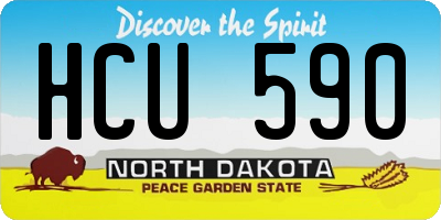 ND license plate HCU590