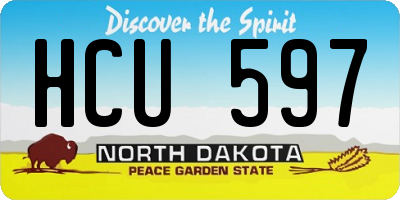 ND license plate HCU597
