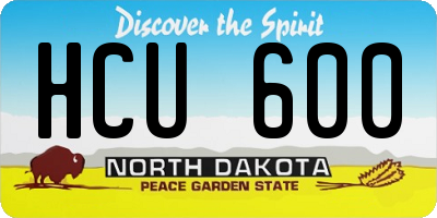 ND license plate HCU600