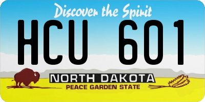 ND license plate HCU601