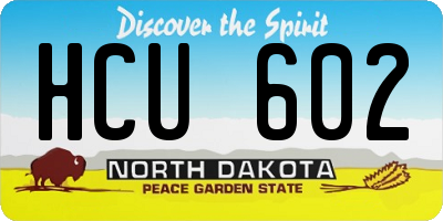 ND license plate HCU602