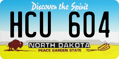ND license plate HCU604