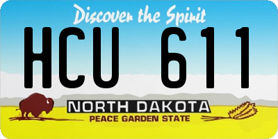 ND license plate HCU611