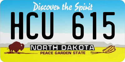 ND license plate HCU615