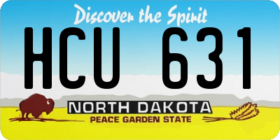 ND license plate HCU631