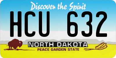 ND license plate HCU632
