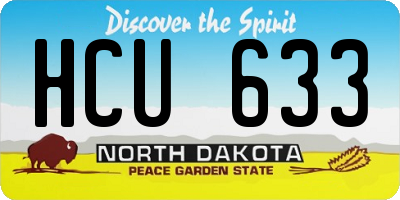 ND license plate HCU633