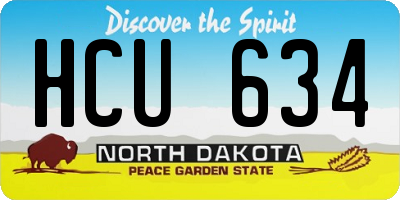 ND license plate HCU634
