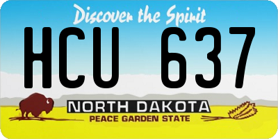 ND license plate HCU637