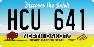 ND license plate HCU641