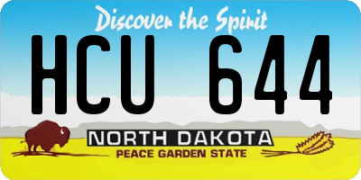 ND license plate HCU644