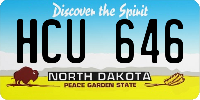 ND license plate HCU646