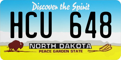 ND license plate HCU648