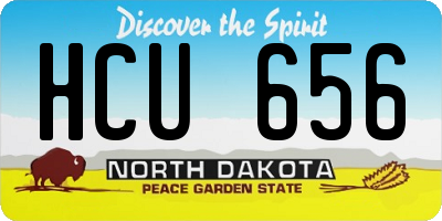 ND license plate HCU656