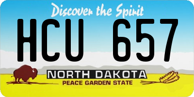 ND license plate HCU657