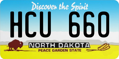 ND license plate HCU660