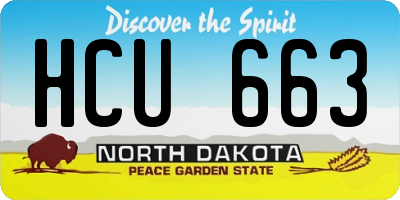 ND license plate HCU663